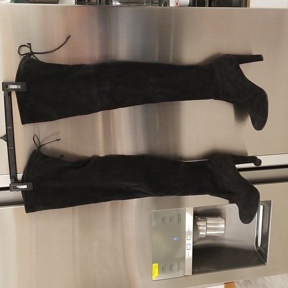 💕STUART WEITZMAN💕 Highland Suede Over-the-Knee Boots ~ Black 8.5 - Picture 7 of 16